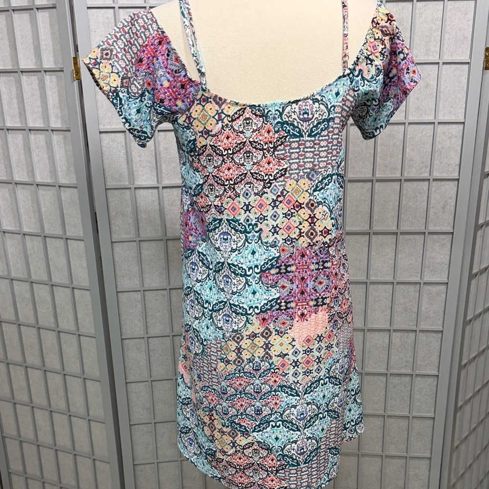 Tristan Multicolor Patterned Dress, Size Small - Picture 4 of 5